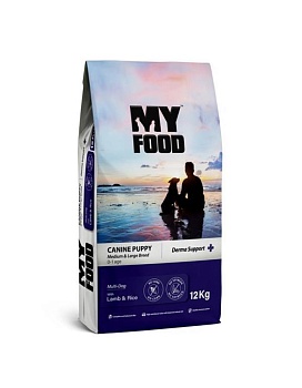 Myfood Canine Puppy Medium & Large Breed Multi-Dog with Lamb & Rice сухой корм для щенков с ягненком и рисом 12кг купить  зоотовары для животных