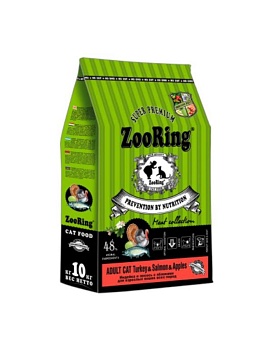 ZooRing ADULT CAT Сухой корм для кошек Индейка&Лосось с яблоком 10 кг купить  зоотовары для животных