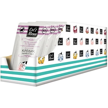 Cat`s Menu консервы для взрослых стерилизованных кошек с кроликом кусочки в соусе 32х85гр купить  зоотовары для животных