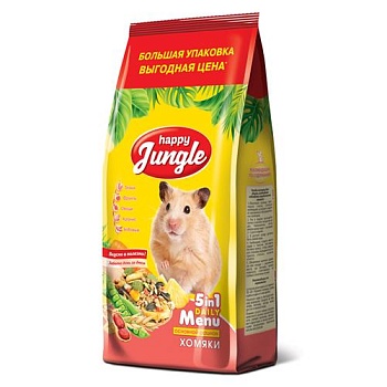 HAPPY JUNGLE Корм для хомяков 900гр купить  зоотовары для животных