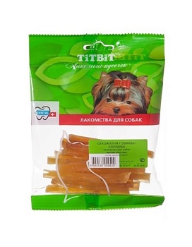 TiTBiT Сухожилия говяжьи (соломка) - мягкая упаковка 50г купить  зоотовары для животных