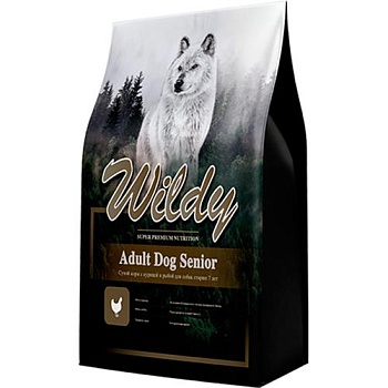 Wildy Adult DOG Senior Сухой корм с курицей и рыбой для собак старше 7 лет 15кг купить  зоотовары для животных