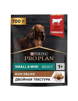 Pro Plan Duo Delice Сухой Корм для Собак Мелких и Карликовых Пород Говядина с Рисом 700гр купить  зоотовары для животных