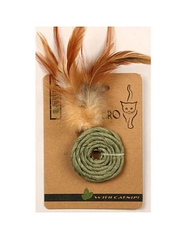 Мон Теро ЭКО игрушка для кошек "Колечко с перьями", 5 см, с кошач.мятой, зелёное купить  зоотовары для животных