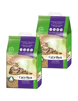Cat's Best Smart Pellets Древесный комкующийся наполнитель для длинношерстных кошек 2х20л купить  зоотовары для животных