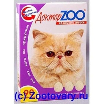 Доктор Zoo Витамины для Кошек со Вкусом Лосося 6х90таб купить  зоотовары для животных