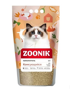 Наполнитель для кошек Зооник Комкующийся 5л купить  зоотовары для животных