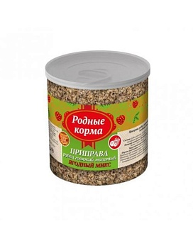 РОДНЫЕ КОРМА приправа рубец говяжий молотый ягодный МИКС 50гр купить  зоотовары для животных