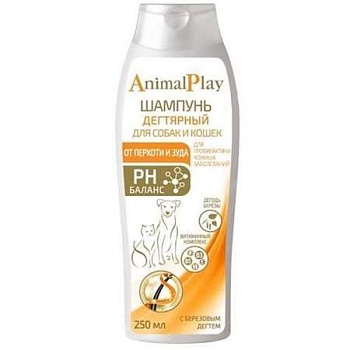 Animal Play-Дегтярный универсальный шампунь для собак и кошек 250 мл купить  зоотовары для животных