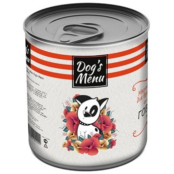 Dog`s Menu консервы для собак Говяжий пудинг 9х750г купить  зоотовары для животных