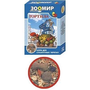 ЗООМИР Тортила корм для сухопутных черепах 170 г  купить  зоотовары для животных