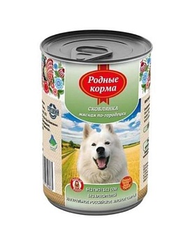 РОДНЫЕ КОРМА консервы для собак Скоблянка мясная по-городецки 6х410г купить  зоотовары для животных