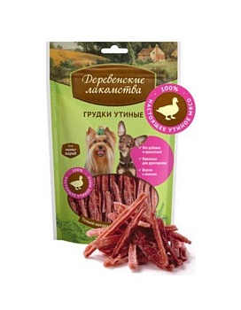 Деревенские Лакомства для Мини-Пород Грудки Утиные 55 Гр купить  зоотовары для животных