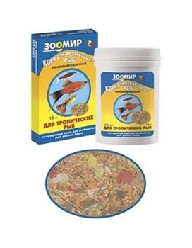 ЗООМИР Корм для тропических рыб коробка 15 г 10шт купить  зоотовары для животных