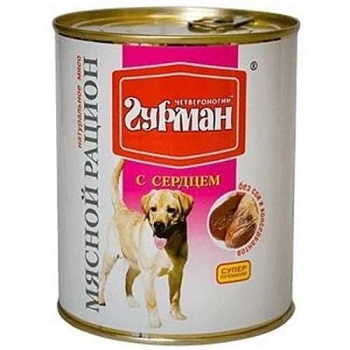 Четвероногий Гурман Мясной Рацион для Собак с Сердцем 6х850г купить  зоотовары для животных