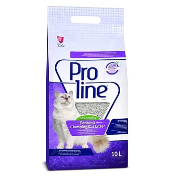 Proline комкующийся бентонитовый наполнитель для кошачьего туалета с ароматом лаванды 10л купить  зоотовары для животных