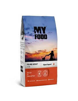 Myfood Feline Adult Multi-Cat with Lamb & Rice сухой корм для кошек с ягненком и рисом 12кг купить  зоотовары для животных
