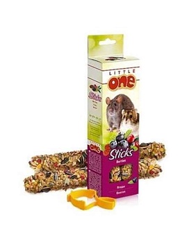 LITTLE ONE Палочки для хомяков, крыс, мышей и песчанок с ягодами 2х60г купить  зоотовары для животных