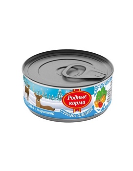 РОДНЫЕ КОРМА консервы для собак оленина с морошкой 24х100гр купить  зоотовары для животных