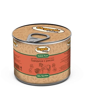 Organic Сhoice консервы для собак мелких и средних пород говядина с рисом 12х240г купить  зоотовары для животных