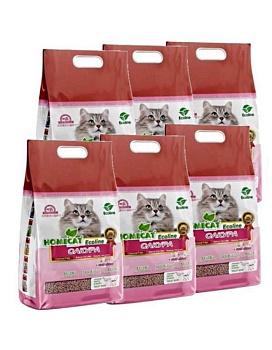 HOMECAT Ecoline Сакура комкующийся наполнитель для кошачьих туалетов с ароматом сакуры 6х6л купить  зоотовары для животных