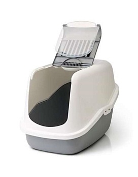 Savic Туалет для Кошек Nestor Белый/Светло-Серый Закрытый 56 Х 39 Х 38,5 См 1Х4 0227-00Wg купить  зоотовары для животных