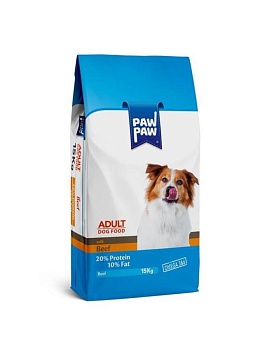 Pawpaw Adult Dog Food with Beef сухой корм для собак с говядиной 15кг купить  зоотовары для животных