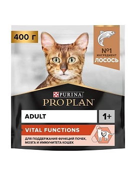 Pro Plan Adult Original сухой корм для кошек Лосось 400г купить  зоотовары для животных