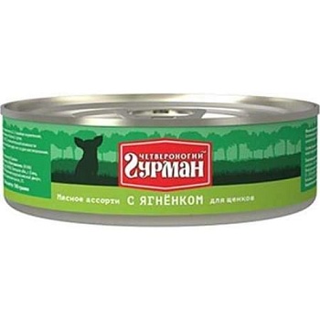 Четвероногий Гурман Мясное Ассорти для Щенков с Ягненком 24х100г купить  зоотовары для животных