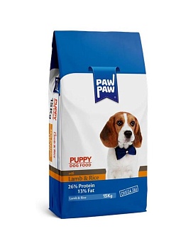 Pawpaw Puppy Dog Food with Lamb & Rice сухой корм для щенков с ягненком и рисом 15кг купить  зоотовары для животных