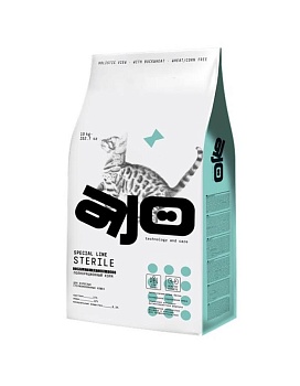 AJO Sterile сузой для стерилизованных кошек 10кг купить  зоотовары для животных