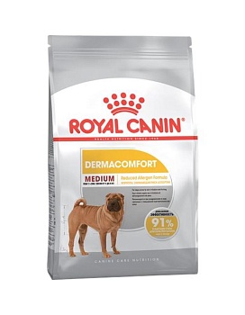 ROYAL CANIN Medium Dermacomfort Корм для собак срених пород склонных к кожным раздражениям и зуду 10кг купить  зоотовары для животных