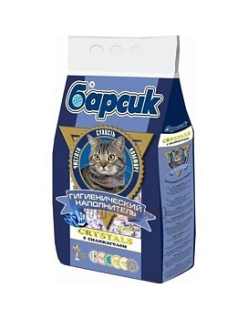 Наполнитель для кошек Барсик Crystals с силикагелем для кошек 4,5л купить  зоотовары для животных