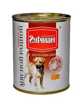 Четвероногий Гурман Мясной Рацион для Собак с Потрошками 6х850г купить  зоотовары для животных