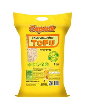 Наполнитель БАРСИК TOFU Кукурузный комкующийся 15л купить  зоотовары для животных