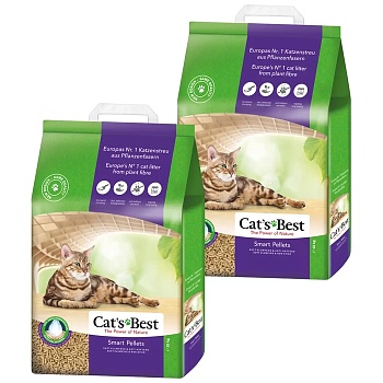 Cat's Best Smart Pellets Древесный комкующийся наполнитель для длинношерстных кошек 2х20л купить  зоотовары для животных