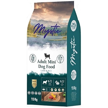 Mystic Adult Mini Dog Food Lamb & Rice сухой корм для собак с ягненком и рисом 15кг купить  зоотовары для животных