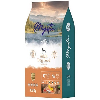 Mystic Adult Dog Food Salmon сухой корм для собак с лососем 2,5кг купить  зоотовары для животных