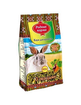 РОДНЫЕ КОРМА корм для кроликов с овощами 900гр купить  зоотовары для животных