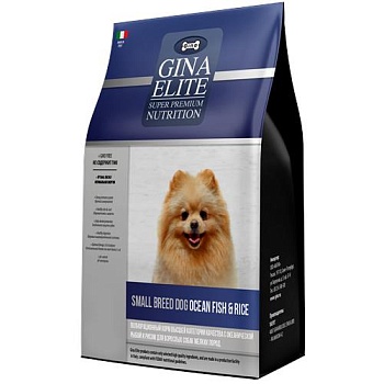 ДЖИНА ELITE SMALL BREED DOG Ocean Fish & Rice Корм сухой для /собак мелких пород с океанической рыбой и рисом 20кг купить  зоотовары для животных