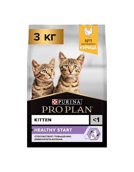 PRO PLAN сухой корм для котят до года, с высоким содержанием курицы 3кг купить  зоотовары для животных
