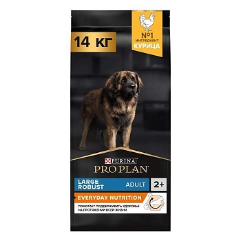 PRO PLAN Adult Large Robust сухой корм для собак крупных пород с мощным телосложением от 25 кг Курица 14 кг купить  зоотовары для животных