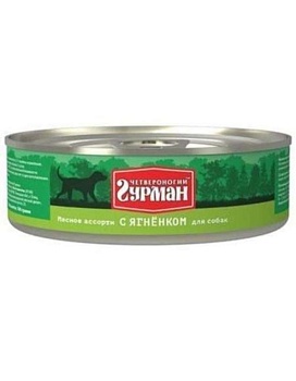Четвероногий Гурман Мясное Ассотри для собак с Ягненком 24х100г купить  зоотовары для животных