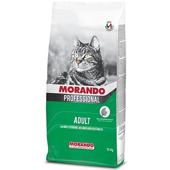 Morando Professional Gatto Сухой корм для взрослых кошек Микс с овощами 15кг купить  зоотовары для животных