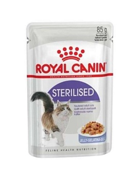 Royal Canin Sterilised Jelly Влажный Корм в желе для Стерилизованных Кошек 28х85г купить  зоотовары для животных