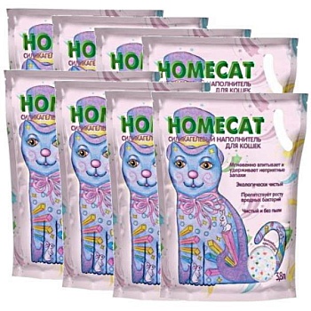 HOMECAT Волшебные кристаллы силикагелевый наполнитель для кошачьих туалетов 8х3,8л купить  зоотовары для животных