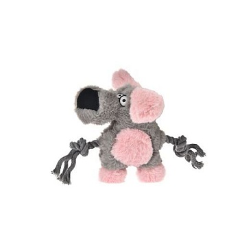HOMEPET Игрушка для собак Собачка плюш с канатами с пищалкой 22х16см купить  зоотовары для животных