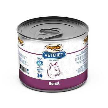 Organic Сhoice VET Renal для кошек профилактика болезней почек 12х240г купить  зоотовары для животных
