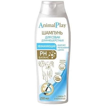 Animal Play-Увлажняющий шампунь с Omega 3 и кератином для длинношерстных собак 250мл купить  зоотовары для животных