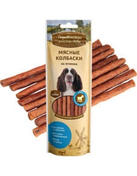 Деревенские Лакомства Мясные Колбаски Из Ягненка для Собак 45г купить  зоотовары для животных